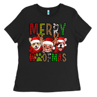 Black merry woofmas dogs Ladies Tee - Jasminsmagicworld