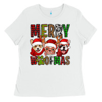 White merry woofmas dogs Ladies Tee - Jasminsmagicworld