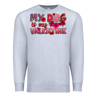 Heather Grey my dog is my valentine Premium Sweatshirt - OliviaCreatesArt