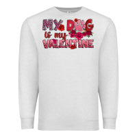 Oatmeal Heather my dog is my valentine Premium Sweatshirt - OliviaCreatesArt