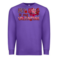 Purple my dog is my valentine Premium Sweatshirt - OliviaCreatesArt