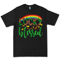 Black Western St. Patrick's Rainbow Lucky And Blessed Premium Tee - Artiststas
