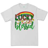 Dove Grey Western St. Patrick's Rainbow Lucky And Blessed Premium Tee - Artiststas