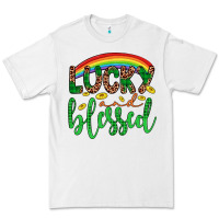 White Western St. Patrick's Rainbow Lucky And Blessed Premium Tee - Artiststas