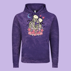 The Lovers Skeletons Vintage Hoodie Designed By Maliassmallbusiness