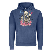 Vintage Denim the lovers skeletons Vintage Hoodie - MaliasSmallBusiness