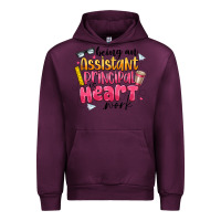 Mauve Wine Being an Assistant Principal is Heart Work Urban Hoodie - CowhideDigitalArt