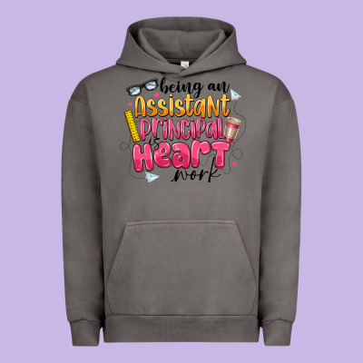 Being An Assistant Principal Is Heart Work Urban Hoodie Designed By Cowhidedigitalart