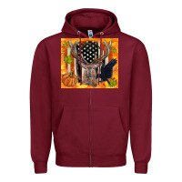 Burgundy crow and deer hunting fall camouflage Zipper Hoodie - TumblerDesignByShophia