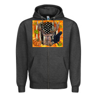 Charcoal Heather crow and deer hunting fall camouflage Zipper Hoodie - TumblerDesignByShophia
