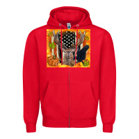 Red crow and deer hunting fall camouflage Zipper Hoodie - TumblerDesignByShophia