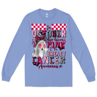 Colony Blue pink ghost breast cancer awareness Long Sleeve Tee - LillyAllenDesigns