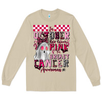 Mushroom pink ghost breast cancer awareness Long Sleeve Tee - LillyAllenDesigns
