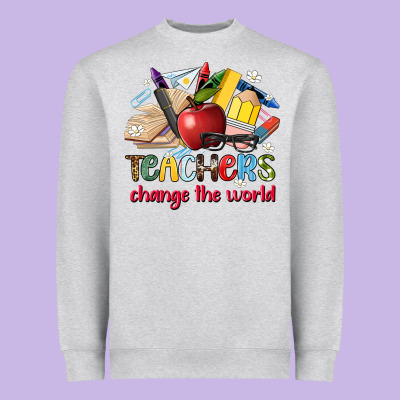 Teachers Change The World Heavyweight Sweatshirt Designed By Artiststas