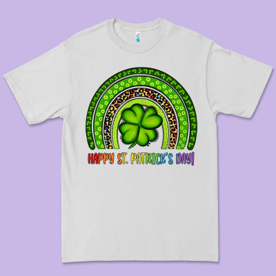 Happy St. Patrick's Day Shamrock Rainbow Premium Tee Designed By Artiststas