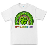 White Happy St. Patrick's Day Shamrock Rainbow Premium Tee - Artiststas