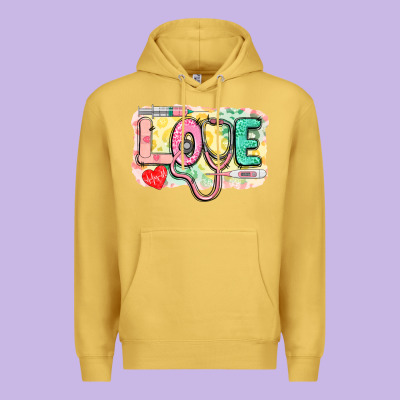 Love Nursing Leopard Premium Hoodie Designed By Cowgirlartshop