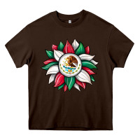 Chocolate Brown sunflower mexican flag Heavy Core Tee - JahusDesignShop