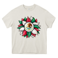 Cream sunflower mexican flag Heavy Core Tee - JahusDesignShop