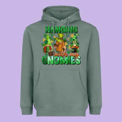 St. Patrick's Day Gnomes Heavyweight Hoodie Designed By Cowgirlartshop