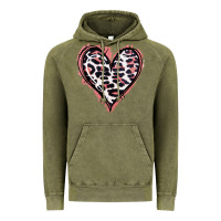 Vintage Olive Leopard Glitter Heart Vintage Hoodie - Jasminsmagicworld
