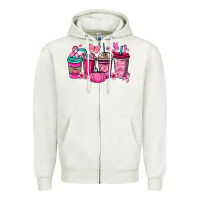 Oatmeal Heather Cancer coffee cups Cancer Awareness Zipper Hoodie - HowdyJamesFarm