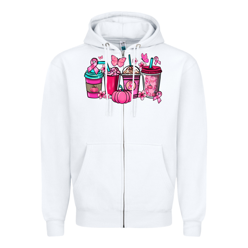 Cancer Coffee Cups Cancer Awareness Zipper Hoodie by HowdyJamesFarm | Teevron