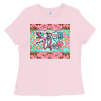 Bubblegum Pink scrub life tumbler Ladies Tee - BundleAndBundleShop
