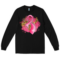 Black breast cancer awareness ribbon with glitter pink l Long Sleeve Tee - LillyAllenDesigns