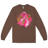Chestnut breast cancer awareness ribbon with glitter pink l Long Sleeve Tee - LillyAllenDesigns