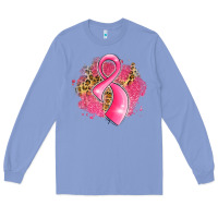 Colony Blue breast cancer awareness ribbon with glitter pink l Long Sleeve Tee - LillyAllenDesigns