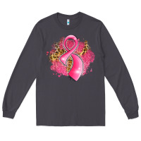 Smoke breast cancer awareness ribbon with glitter pink l Long Sleeve Tee - LillyAllenDesigns
