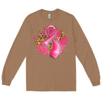 Toasted Coconut breast cancer awareness ribbon with glitter pink l Long Sleeve Tee - LillyAllenDesigns