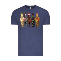 Vintage Denim horses with christmas Vintage Tee - MaliasSmallBusiness