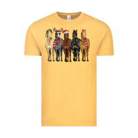 Vintage Mustard horses with christmas Vintage Tee - MaliasSmallBusiness