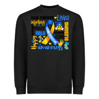 Black down syndrome awareness typography Heavyweight Sweatshirt - Artiststas