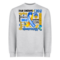 Heather Grey down syndrome awareness typography Heavyweight Sweatshirt - Artiststas