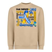 Mushroom down syndrome awareness typography Heavyweight Sweatshirt - Artiststas