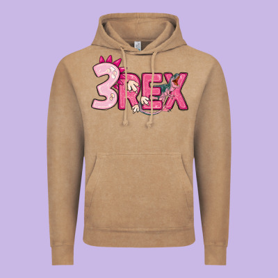 Pink Three Rex Vintage Hoodie Designed By Maliassmallbusiness