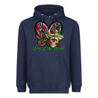 Navy Day of the dead Mexico Heavyweight Hoodie - HowdyJamesFarm