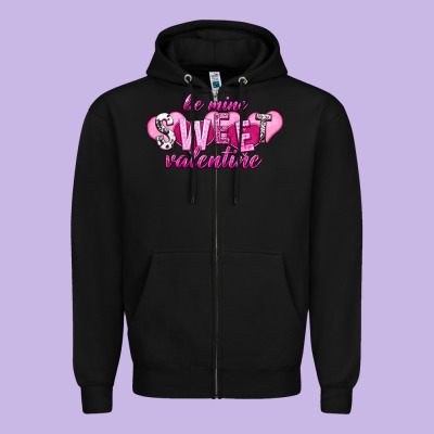 Be Mine Sweet Valentine's Day Zipper Hoodie Designed By Howdyjamesfarm