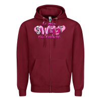 Burgundy Be mine sweet Valentine's Day Zipper Hoodie - HowdyJamesFarm