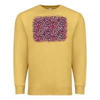 Antique Gold pink glitter leopard with heart background Premium Sweatshirt - OliviaCreatesArt