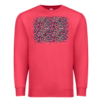 Cardinal pink glitter leopard with heart background Premium Sweatshirt - OliviaCreatesArt