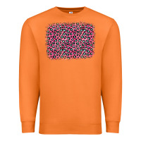 Carrot pink glitter leopard with heart background Premium Sweatshirt - OliviaCreatesArt