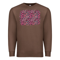 Chestnut pink glitter leopard with heart background Premium Sweatshirt - OliviaCreatesArt