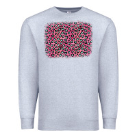 Heather Grey pink glitter leopard with heart background Premium Sweatshirt - OliviaCreatesArt