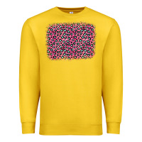Lemon pink glitter leopard with heart background Premium Sweatshirt - OliviaCreatesArt