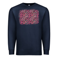 Navy pink glitter leopard with heart background Premium Sweatshirt - OliviaCreatesArt