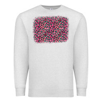 Oatmeal Heather pink glitter leopard with heart background Premium Sweatshirt - OliviaCreatesArt